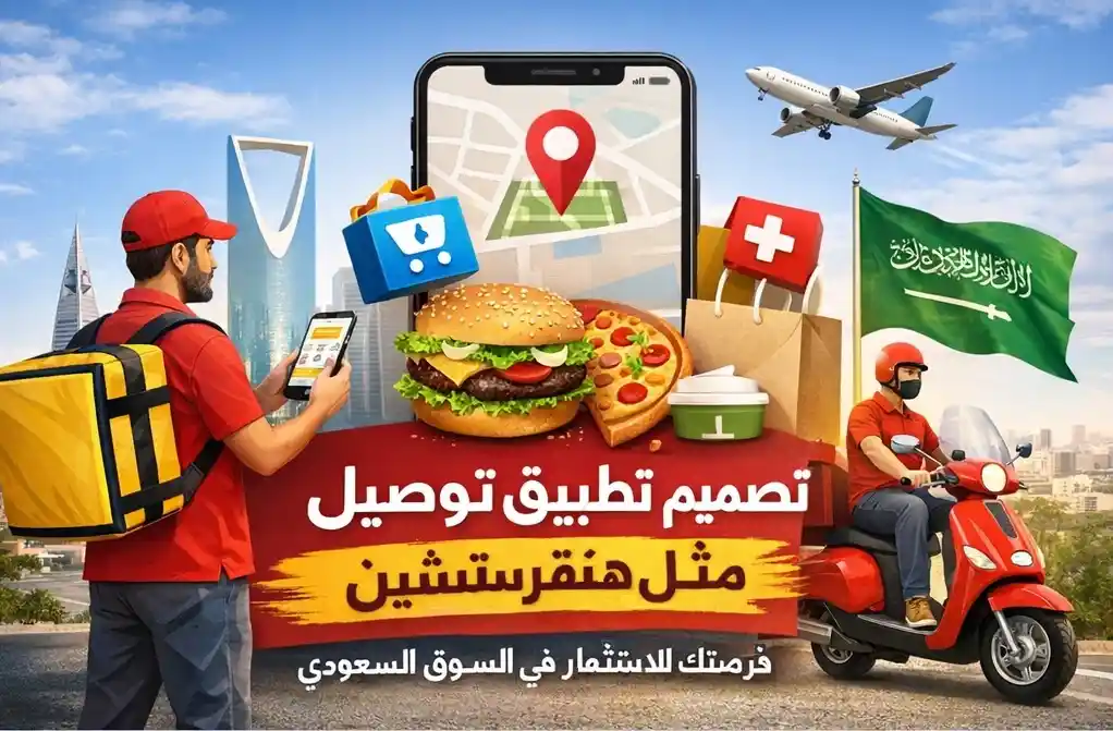تصميم تطبيق توصيل مثل هنقرستيشن